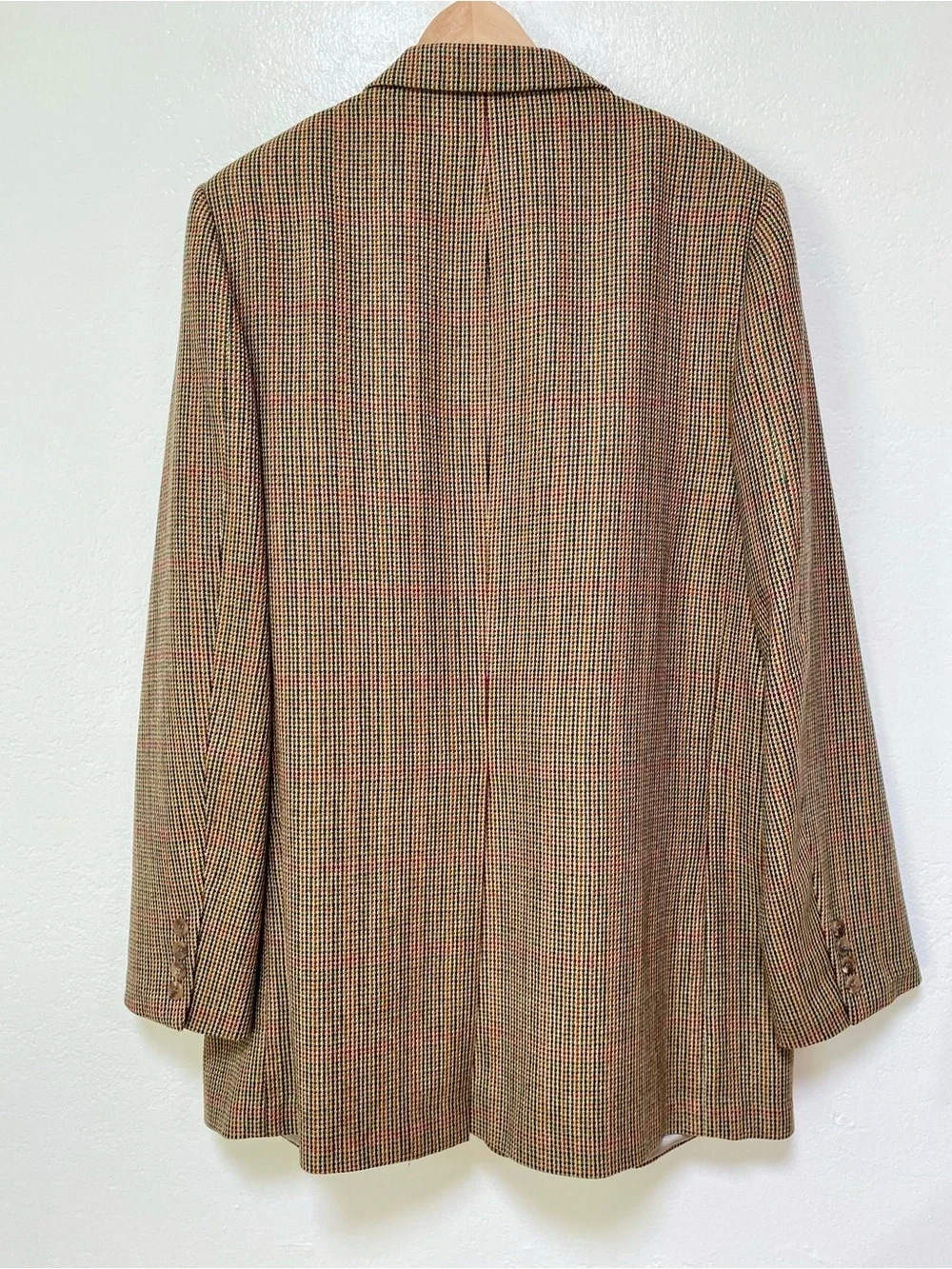 Paul Stuart Vintage Tan Gun Club Check Wool Tweed 2-Btn Blazer Jacket 46